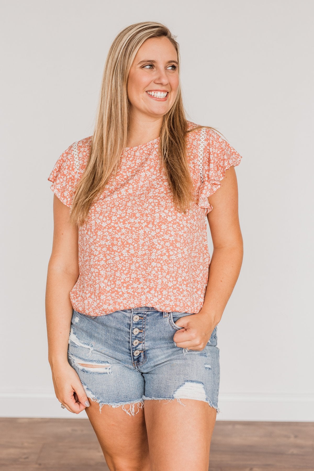 Jump For Joy Floral Blouse- Dusty Coral
