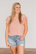 Jump For Joy Floral Blouse- Dusty Coral