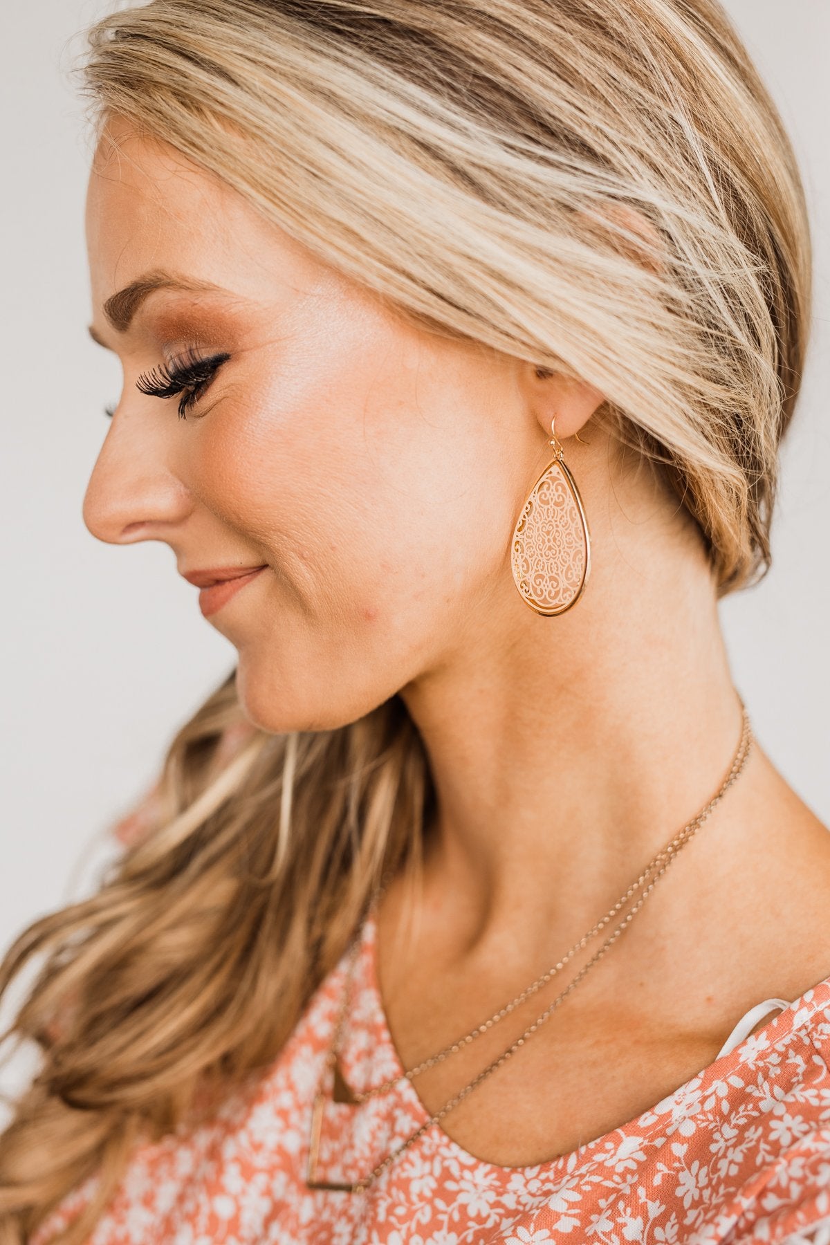 Charmed & Cheerful Gold Dangle Earrings- Neutral