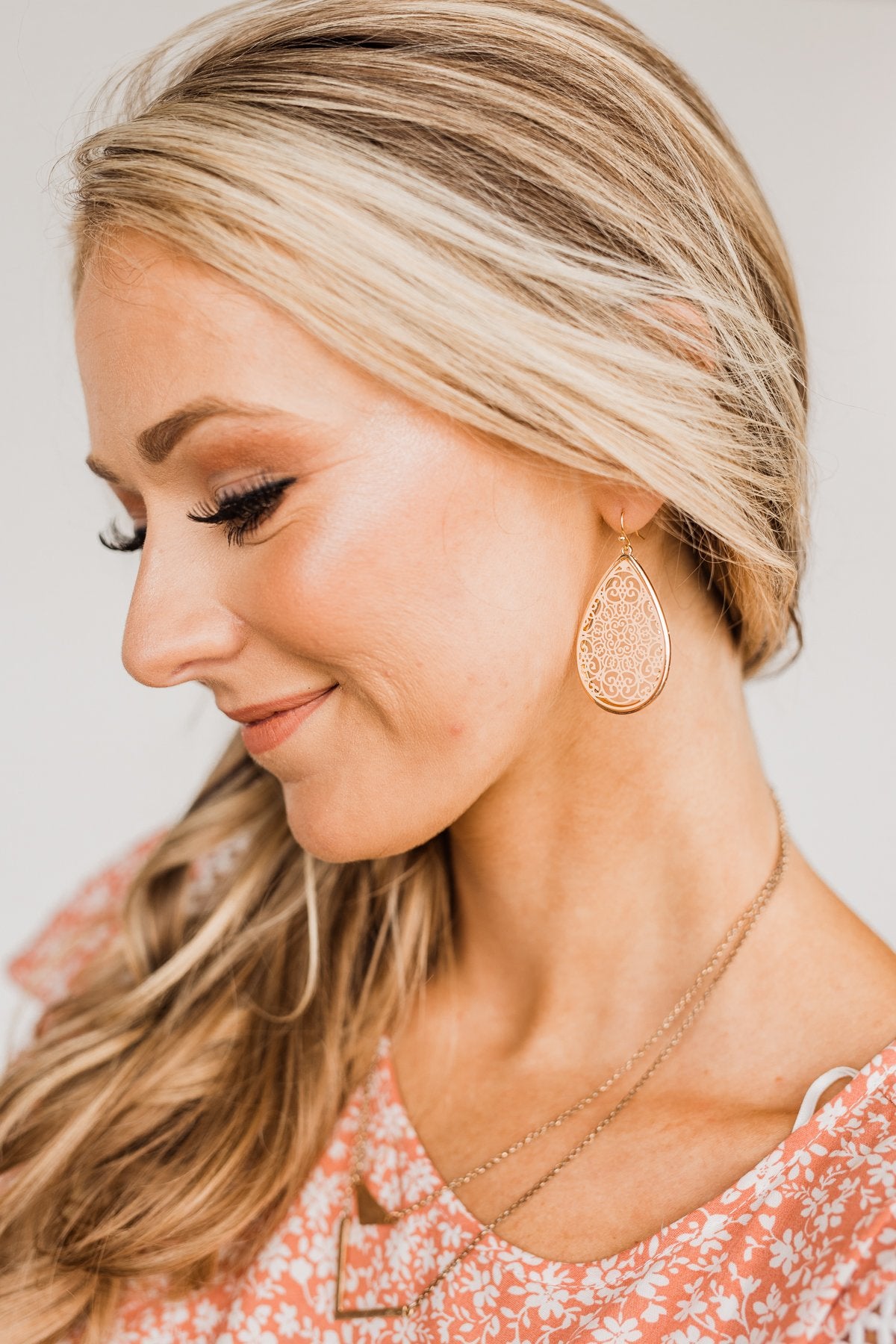 Charmed & Cheerful Gold Dangle Earrings- Neutral