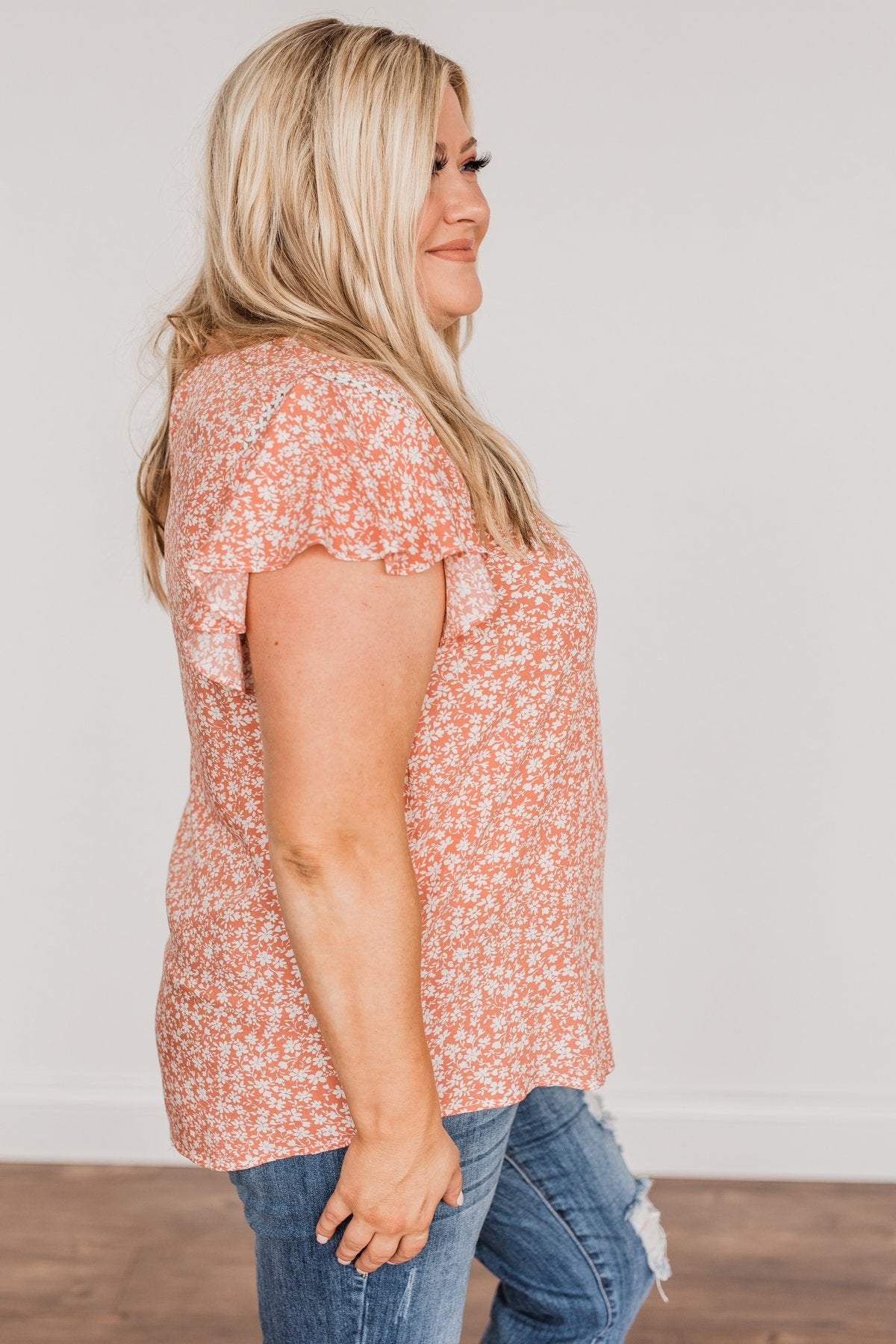 Jump For Joy Floral Blouse- Dusty Coral