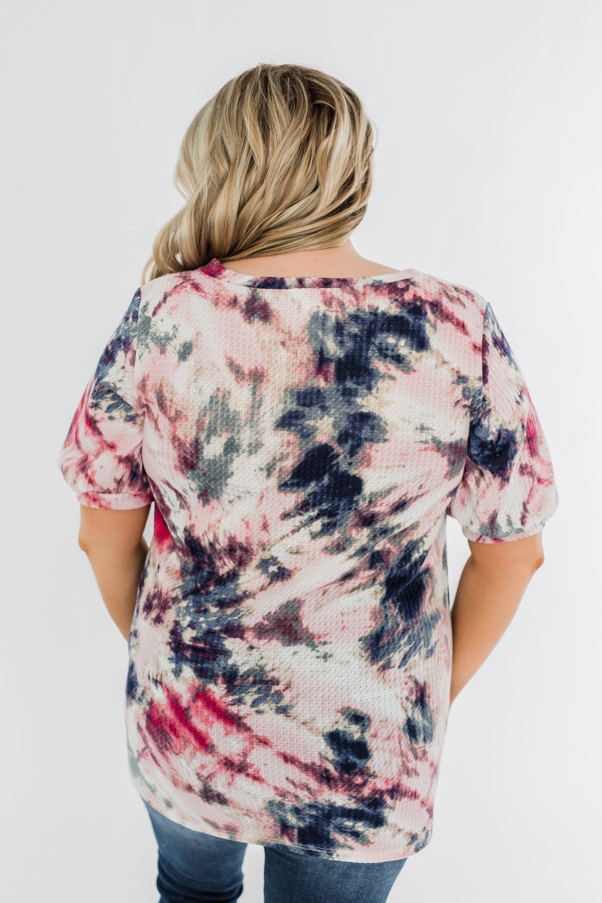 Don't Worry About It Tie Dye Top- Indigo & Pink