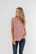 Fond Of You Speckled Sleeveless Blouse- Mauve