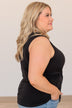 What A Day Front Twist Top- Black