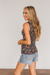 Like A Summer Breeze Floral Criss-Cross Tank- Black