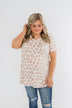 One Simple Wish Leopard V-Neck Top- Cream & Pale Taupe