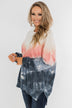 Be My Someone Tie Dye Pullover Top- Pink & Navy
