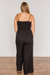 Adventure Of A Lifetime Smocked Jumpsuit- Black