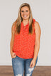 Enjoy Your Company Sleeveless Blouse- Bright Red