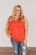 Enjoy Your Company Sleeveless Blouse- Bright Red