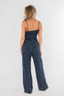 You Found Me Striped Jumpsuit- Navy