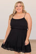 Finding Lost Love Ruffled Mini Dress- Black