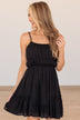 Finding Lost Love Ruffled Mini Dress- Black