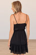 Finding Lost Love Ruffled Mini Dress- Black