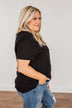 "Mama Knows Best" Distressed Graphic Tee- Black