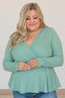 Wait For Me Long Sleeve Top- Dark Seafoam
