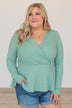 Wait For Me Long Sleeve Top- Dark Seafoam