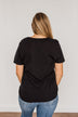 "Mama Knows Best" Distressed Graphic Tee- Black
