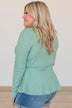 Wait For Me Long Sleeve Top- Dark Seafoam