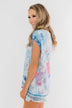 All Is Well Tie Dye Pocket Top- Blue & Pink
