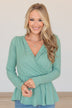 Wait For Me Long Sleeve Top- Dark Seafoam