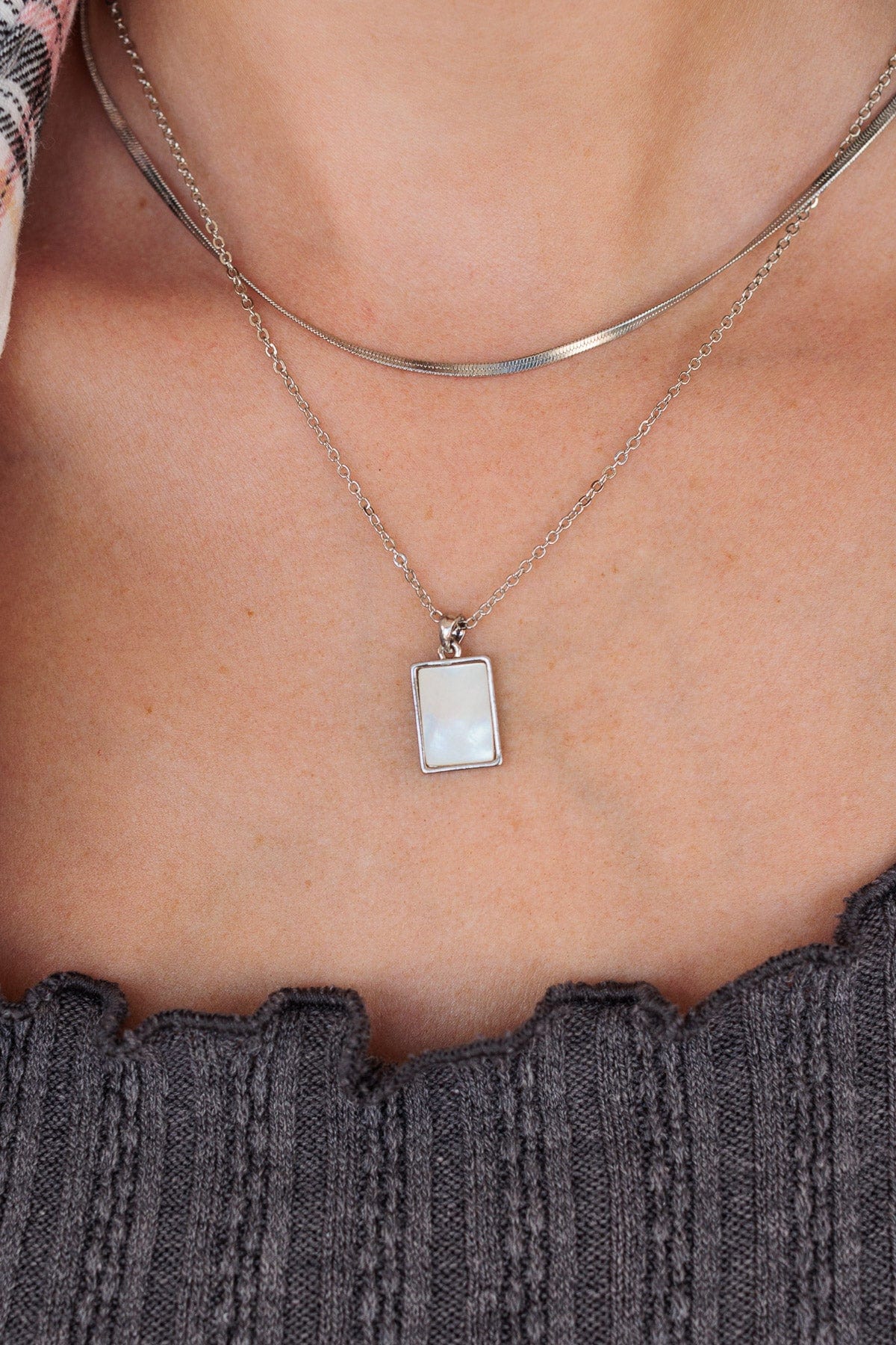 Longing Gazes Pendant Necklace- Silver