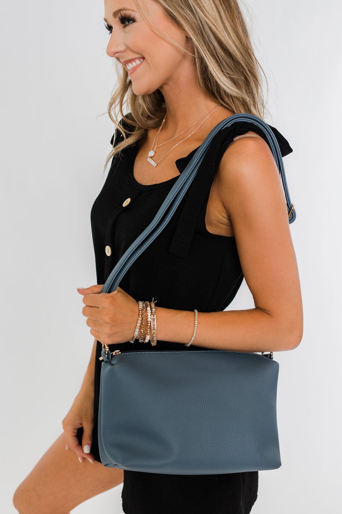 At Your Convenience Purse- Slate Blue