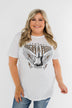 "Rock N Roll" Leopard Graphic Top- Off White