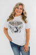 "Rock N Roll" Leopard Graphic Top- Off White