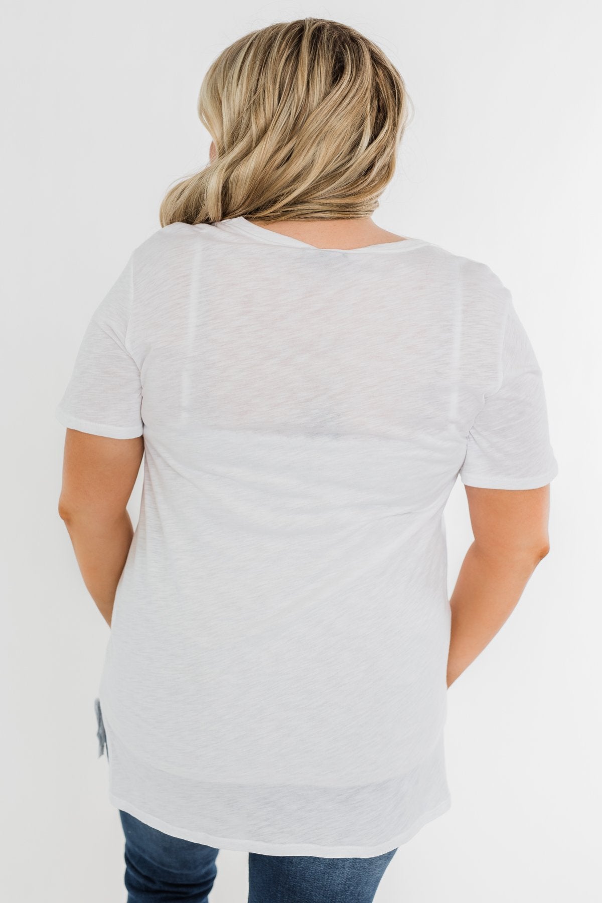 "Rock N Roll" Leopard Graphic Top- Off White