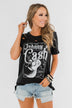 "Johnny Cash" Distressed Graphic Top- Black