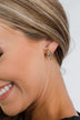 Studded Lightening Bolt Earrings- Gold