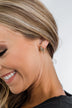 Studded Lightening Bolt Earrings- Gold