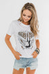"Rock N Roll" Leopard Graphic Top- Off White