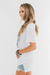 "Rock N Roll" Leopard Graphic Top- Off White