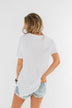 "Rock N Roll" Leopard Graphic Top- Off White