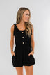 Tie Sleeve Cutie Romper- Black
