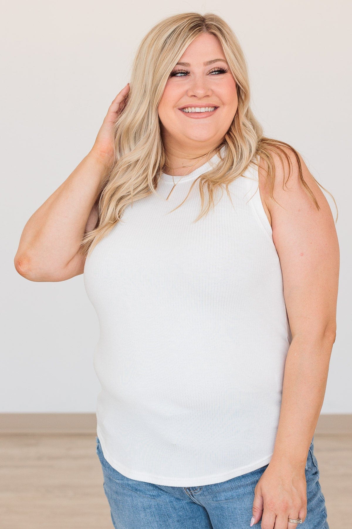 Thread & Supply Kiss Me Hard Ribbed Top- Off White
