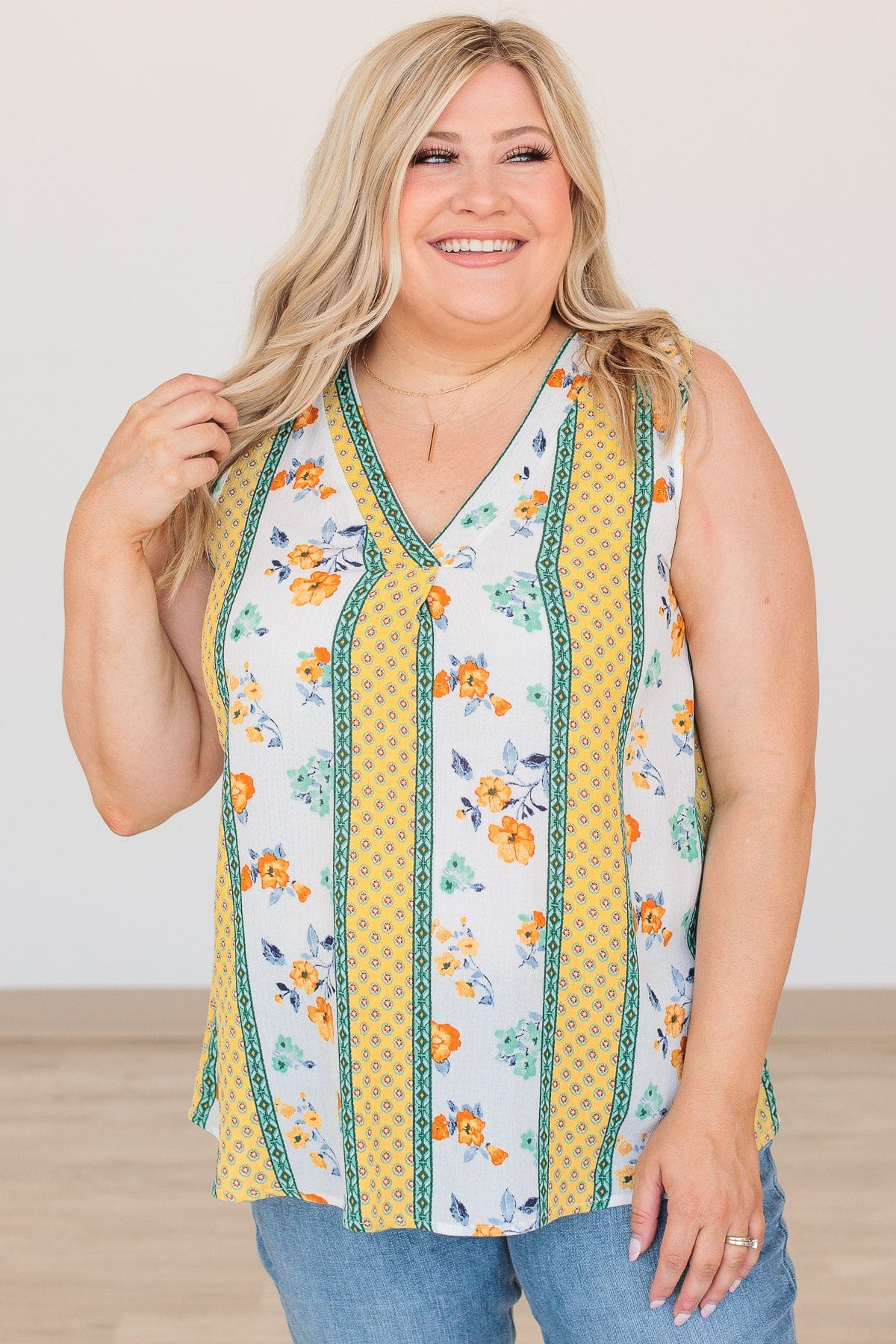 Wanting The World V-Neck Top- Ivory