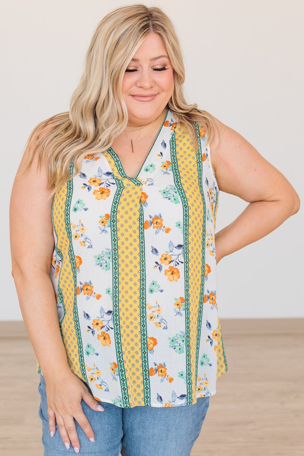 Wanting The World V-Neck Top- Ivory