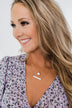 Circle & Bar Pendant Tier Necklace- Rose Gold
