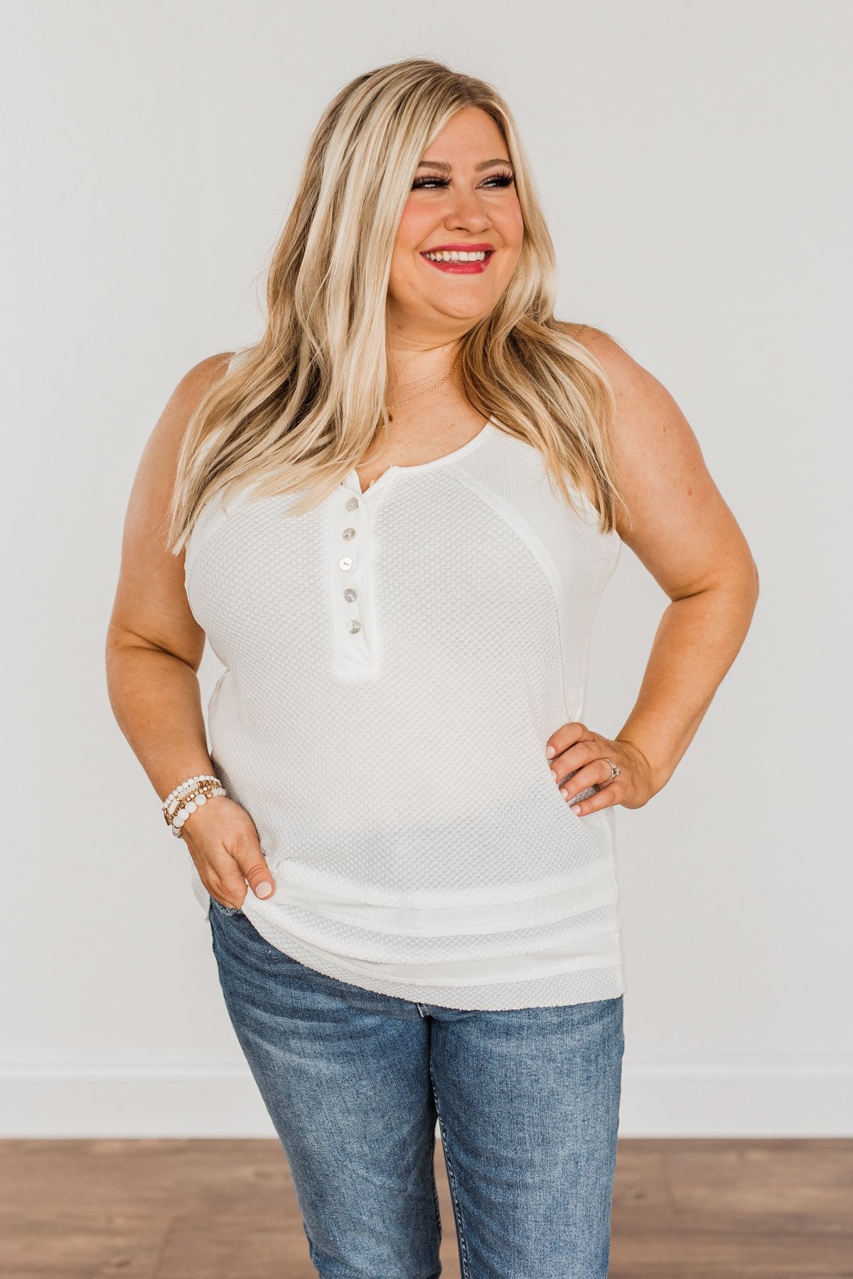 Set Yourself Free Knit Tank Top- Ivory
