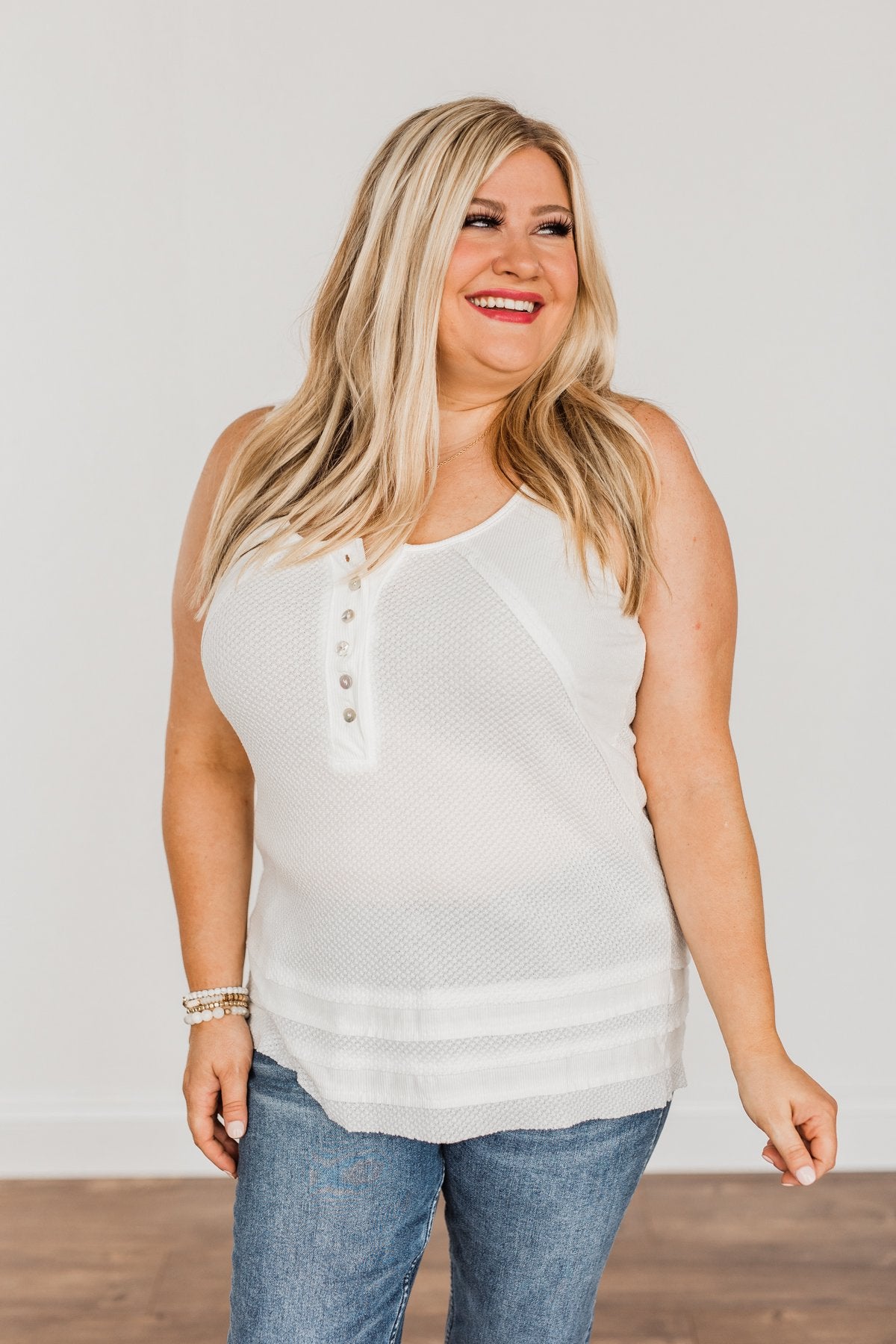 Set Yourself Free Knit Tank Top- Ivory