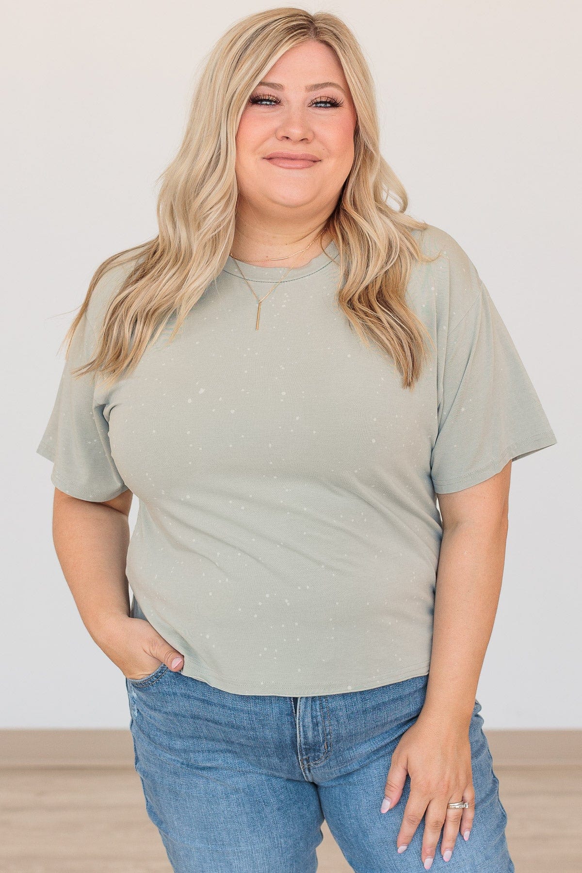 Thread & Supply One For All Speckled Top- Dusty Sage
