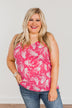Ticket To Paradise Floral Print Tank Top- Fuchsia