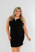 Moonlight Drive Notch Bodycon Dress- Black