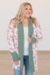 Soft For The Soul Floral Cardigan- Ivory & Sage