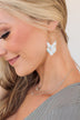 Blast From The Past Chevron Dangle Earrings- White