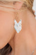 Blast From The Past Chevron Dangle Earrings- White