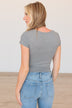 Be Your Authentic Self Ribbed Bodysuit- Slate Gray